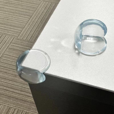 4-Pack White Corner & Edge Guards - Self-Adhesive Bumpers For Furniture, Desks, Tables - Home & Office Safety Protectors