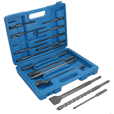 SDS Plus Chisel Set Masonry And Steel Drill Bit Set 15pc SIL72 | DIY at B&Q