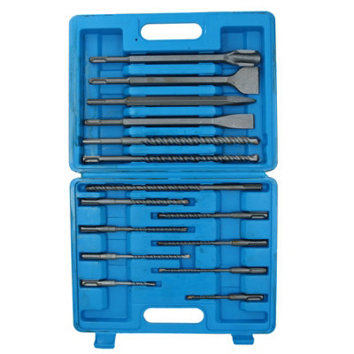 SDS Plus Chisel Set Masonry And Steel Drill Bit Set 15pc SIL72