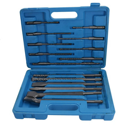 SDS Plus Chisel Set Masonry And Steel Drill Bit Set 15pc SIL72