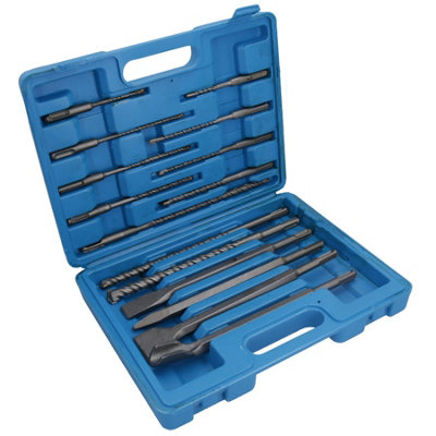 SDS Plus Chisel Set Masonry And Steel Drill Bit Set 15pc SIL72
