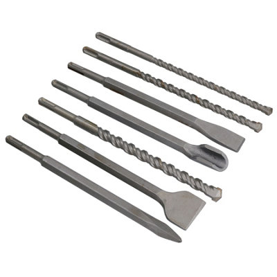 SDS Plus Chisel Set Masonry And Steel Drill Bit Set 15pc SIL72