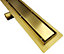 Sea-Horse 80cm Gold Coloured Stainless Steel Bathroom Floor Linear Shower Drain Sheet