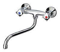 Sea-Horse Basin 'S' Spout Chrome Mixer Tap Sink Faucet Classic Two Handle Design