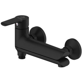 Sea-Horse Bath/Shower Fold-Out Faucet Movable Spout Foldable Mixer Black Finished Brass
