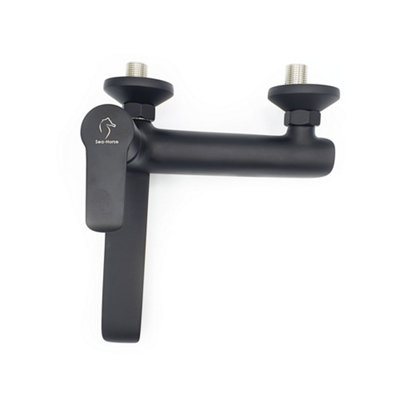 Sea-Horse Bath/Shower Fold-Out Faucet Movable Spout Foldable Mixer Black Finished Brass