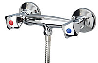 Sea-Horse Shower Chrome Mixer Bathroom Wallmounted Classic Tap Two Handle Design