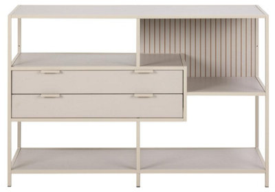 Seaford Grey Storage Unit with 2 Drawers and 3 Shelves