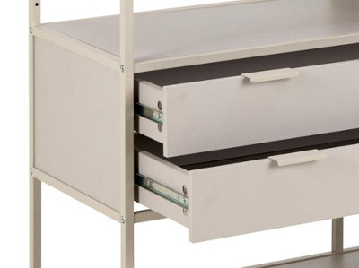 Seaford Grey Storage Unit with 2 Drawers and 3 Shelves