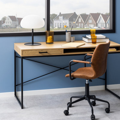 Black and oak desk sales