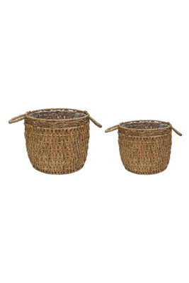 Seagrass Lined Basket Natural Set of 2