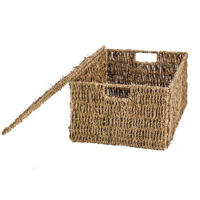 Seagrass Storage Basket with Lid - M&W