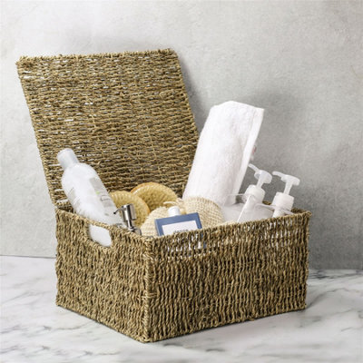 Seagrass Storage Basket with Lid - M&W - 7