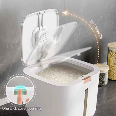 Sealed Rice & Grain Storage Container with Lid 10KG Capacity