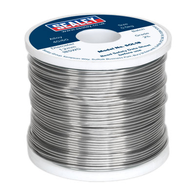 Sealey 0.5kg Solder Wire Quick Flow 1.2mm/18SWG 40/60 Resin Cored Solder SOL18