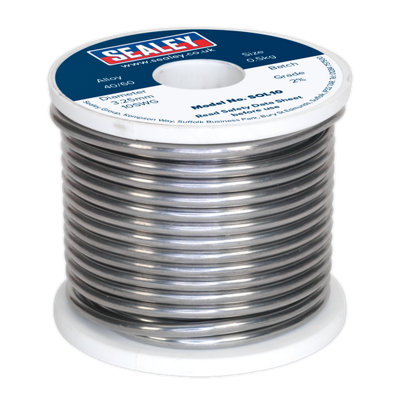 Sealey 0.5kg Solder Wire Quick Flow 3.25mm/10SWG 40/60 Resin Cored Solder SOL10
