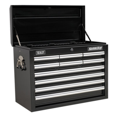 Sealey 10 Drawers Topchest With Ball-Bearing Slides - Black AP33109BCOMBO