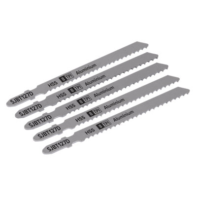 Sealey 100mm 8 TPI Aluminium Jigsaw Blade For Power Tools x5 Pieces SJBT127D