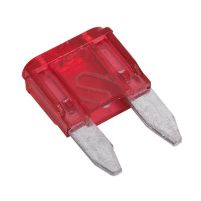 Sealey 10A Automotive Mini Fuse Blade - Pack Of 50 - Red/Silver MBF1050