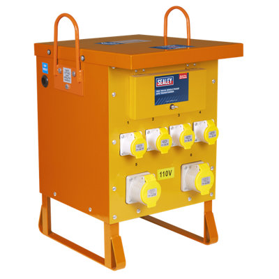 Sealey 110V 10kVA Single Phase Site Transformer IP44 32A/110V 16A/110V WST10000