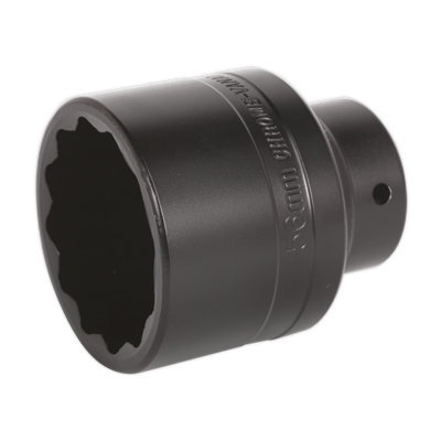 Sealey 12 Point Impact Socket 56mm Bi-Hex Deep 3/4" Square Drive Black SX021