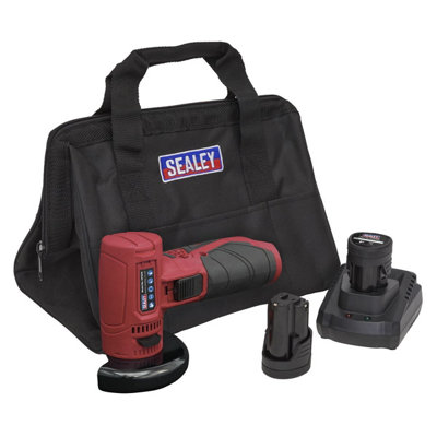 Sealey 12V SV12 Series 75mm Compact Angle Grinder Kit - 2 Batteries CP1210KIT
