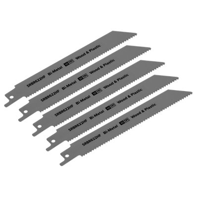 Sealey 150mm 10 TPI Wood Plastics Reciprocating Saw Blade x5 Pieces SRBR622HF