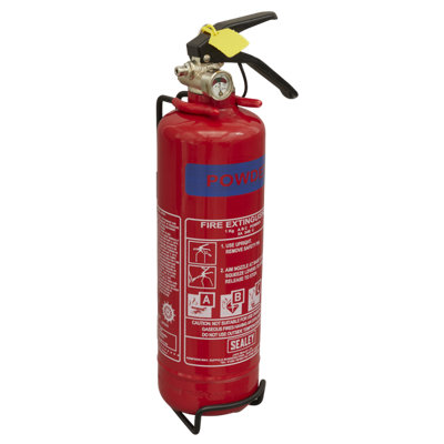 Sealey 1kg Dry Powder Fire Extinguisher With Wall Mounting Bracket SDPE01