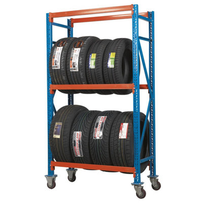Sealey 2-Level Mobile Tyre Rack 200kg Capacity Per Level STR007