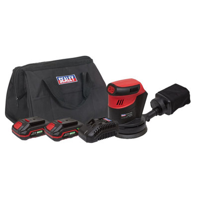 Sealey 20V SV20 Series 2x2.0Ah 125mm Cordless Orbital Palm Sander Kit CP20VOSKIT