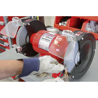 Sealey 230V Workshop Bench Grinder Eye Shields Included 200mm 560W BG200XL