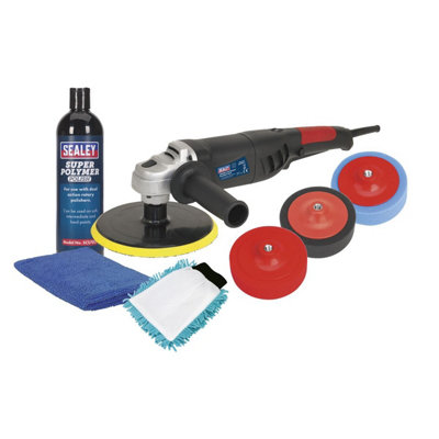 Sealey 240V 1100W 180mm Pro Electric Polisher Kit With Side Handle CPK03