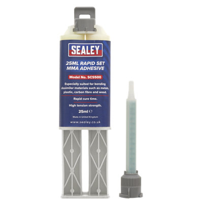 Sealey 25ml Rapid Set MMA Adhesive Resistant To Sheer Multipurpose SCS500