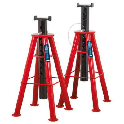 Sealey 2x Axle Stands 10 Tonne Capacity/Stand 20 Tonne/Pair High Lift AS10H