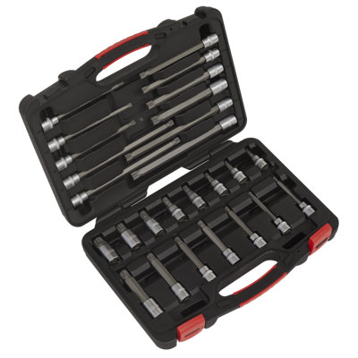 Sealey 3/8" Square Drive Spline Socket Bit Set 26 Pcs Tool Kit Platinum AK89002