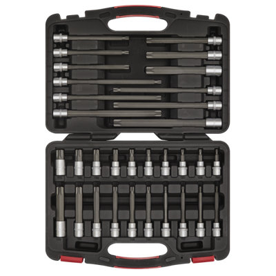 Sealey 3/8" Square Drive TRX-Star Socket Bit Set Chrome Plated 32pc AK89001