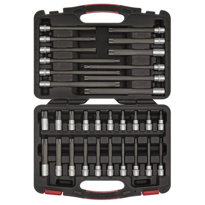 Sealey 3/8" Square Drive TRX-Star Socket Bit Set Chrome Plated 32pc AK89001