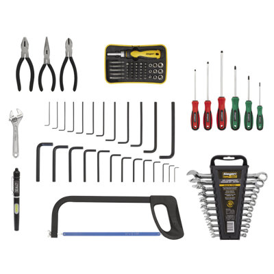 Sealey 3 Drawers Portable Tool Chest Hi-Vis 93 Pieces & Tool Kit AP9243BBHVCOM