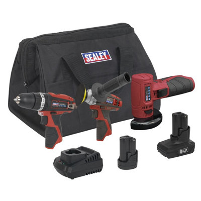Sealey 3 x 12V SV12 Series Cordless Power Tool Combo Kit CP1200COMBO7