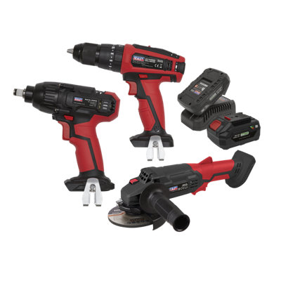 Sealey 3 x 20V SV20 Series Cordless Tool Combo - 2 Batteries CP20VCOMBO1