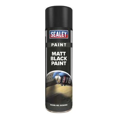 Sealey 3L Multipurpose Black Matt Paint Acrylic Based 500mL x 6 Pieces SCS026