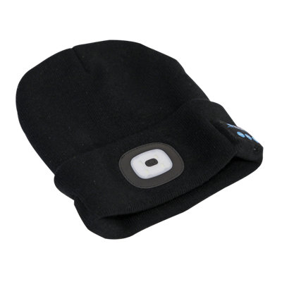 Sealey 4 SMD LED USB Rechargeable Beanie Hat With Wireless Headphones LED185W