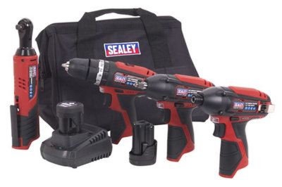 Sealey 4 x 12V SV12 Series Cordless Power Tool Combo Kit CP1200COMBO