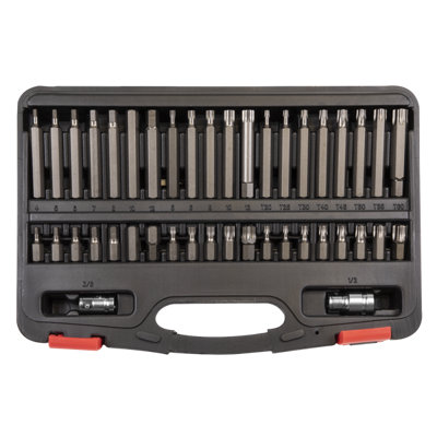 Sealey 42pc 3/8" & 1/2" Square Drive TRX-Star Hex Spline Bit Set AK21942P