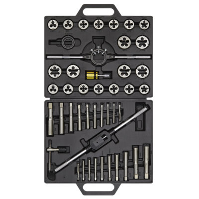 Sealey 45 Pcs Imperial Tap & Die Set With Sliding Jaw Type Tap Wrench AK303IMP
