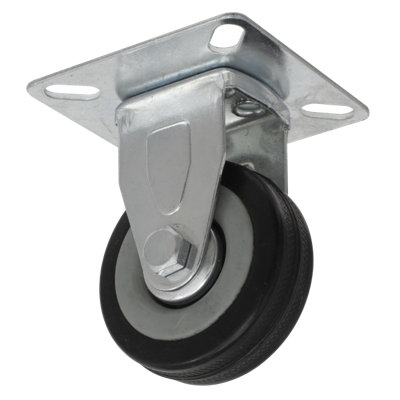 Sealey 50mm Castor Wheel Fixed Plate 18mm 25kg Load Capacity Black SCW150FP