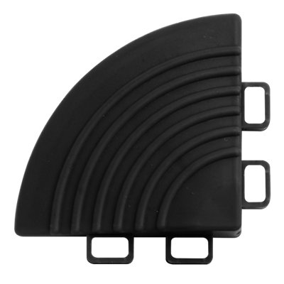 Sealey 60 x 60mm Black Polypropylene Floor Tile Pieces Corners Pack of 4 FT3CB