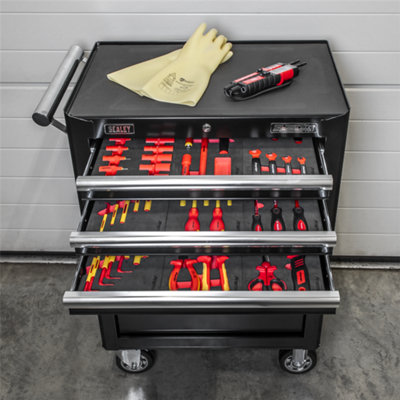 Sealey 63 Pieces Insulated Hand Tool Kit + 7 Drawer Storage Rollcab TBTECOMBO2 - 4