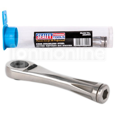 Sealey 6mm Stainless Steel Micro Ratchet Bit Driver