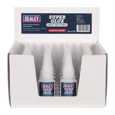 Sealey Adhesive Fast Setting Low Viscosity Adhesive 20g Pack of 20 SCS302